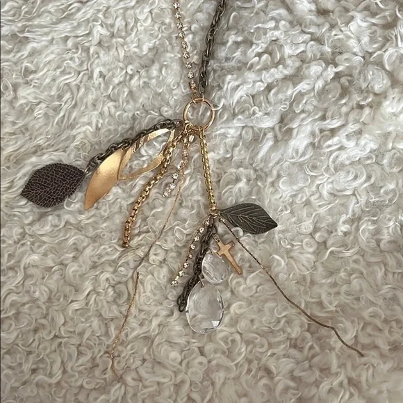 Boho Multi-Color Leaf Pendant Necklace - Picture 1 of 5